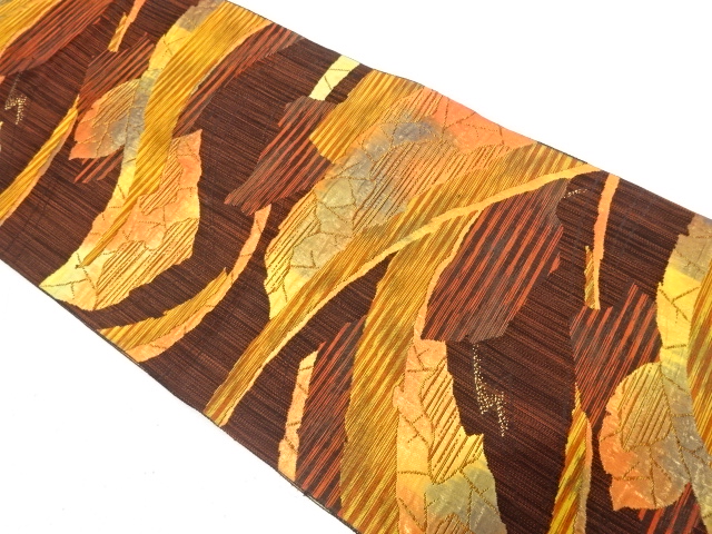 山並模様織り出し　名古屋帯